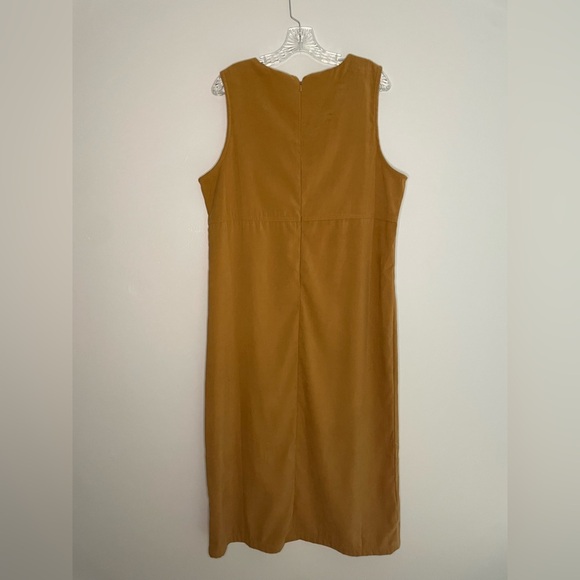 Tip Top Vintage Women's Maxi Dress Embroidered Sleeveless Brown Suede Empire - Picture 11 of 16